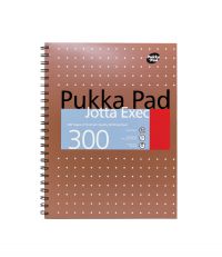 Pukka Pad Jotta Exec A4 Wirebound Card Cover Notebook Ruled 300 Pages Metallic Copper (Pack 3) - 7019-MET