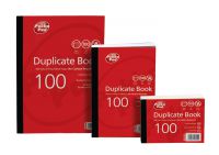 ValueX 105x130mm Duplicate Book Carbonless Ruled 1-100 Taped Cloth Binding 100 Sets (Pack 5) - 6900-FRM