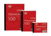 ValueX 105x130mm Triplicate Book Carbonless Ruled 1-100 Taped Cloth Binding 100 Sets (Pack 5) - 6904-FRM