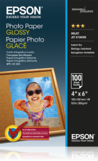Epson Glossy Photo Paper 10 x 15cm 100 Sheets - C13S042548