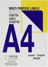 ValueX CD Label 117mm Diameter 2 Per A4 Sheet White (Pack 100 Labels)