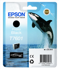 Epson T7601 Killer Whale Photo Black Standard Capacity Ink Cartridge 26ml - C13T76014010