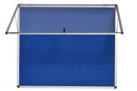 Bi-Office Fire Retardant Blue Felt Lockable Noticeboard Display Case 6 x A4 656x603mm - ST340101150