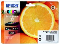 Epson 33 Oranges Black Photo Black Cyan Magenta Yellow Standard Capacity Ink Cartridge Multipack 2 x 6.4ml + 3 x 4.5ml (Pack 5) - C13T33374011