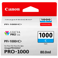 Canon PFI1000C Cyan Standard Capacity Ink Cartridge 80ml - 0547C001