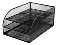 Osco Mesh 3 Tier Assembled Letter Tray (Black)