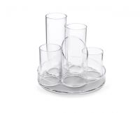 Osco Clear Acrylic 5 Tube Pen Pot