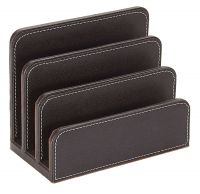Osco Faux Leather Letter Holder Brown