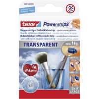 Tesa Powerstrips Large Transparent Strips (Pack 8) 58810