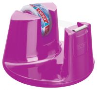 tesa Easy Cut Compact Tape Dispenser for 19mm Tapes Plus 1 Roll of 15mmx10m Tape Pink