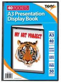 Tiger A3 Presentation Display Book 40 Pocket Black - 301427