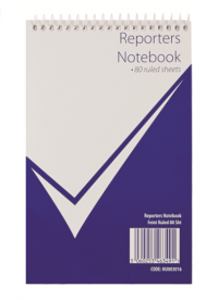 Nuco 125x200mm Wirebound Card Cover Reporters Shorthand Notebook Ruled 160 Pages Blue/White (Pack 20)