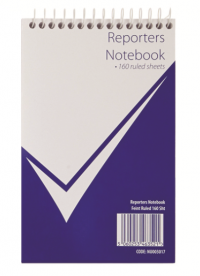 Nuco 125x200mm Wirebound Card Cover Reporters Shorthand Notebook Ruled 320 Pages Blue/White (Pack 10)