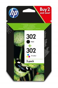 OEM HP 302 Black and Tri-Colour Original Ink Cartridge X4D37AE