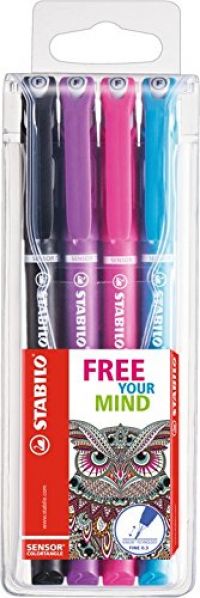 Stabilo Sensor Fineliner Assorted (Pack 4)