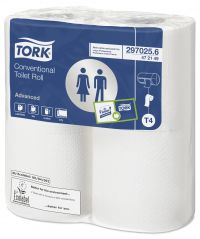 Tork T4 Conventional Toilet Roll Advanced 2-Ply 200 Sheets White (Pack 36) - 100200