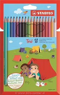 Stabilo Trio Thin Colouring Pencils PK18