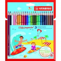 STABILOaquacolor Water Colour Colouring Pencil Assorted Colours (Wallet 24)