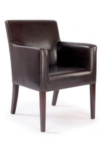 Metro Leather Effect Armchair Brown
