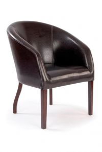 Metro Leather Effect Armchair Brown
