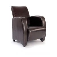 Metro Leather Effect Armchair Brown