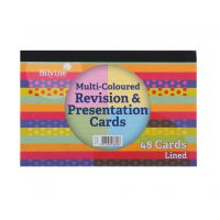 Silvine Revision and Presentation Cards Ruled 152x102mm Assorted Colours (Pack 48) - CR50AC