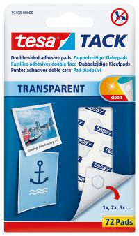 Tesa Tack Double Sided Adhesive Pads Transparent (Pack 72)