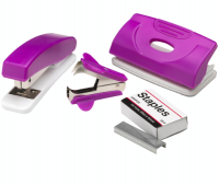 ValueX Stapler Staple Remover and Hole Punch Set Purple - SPSET17