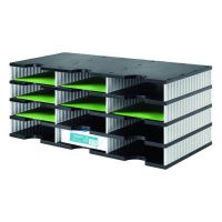 Styrodoc Trio Base Unit 12 Compartments Black Base/White Sides