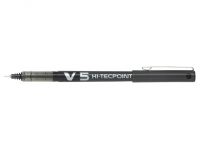 Pilot V5 Hi-Tecpoint Liquid Ink Rollerball Pen 0.5mm Tip 0.3mm Line Black (Pack 20) - 3131910516507