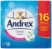 Andrex Gentle Clean Toilet Rolls White (Pack 16) 1102122