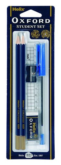 Oxford Student Set inc Pencils Rubber Ruler Pen Sharpener