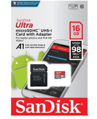 Sandisk microSDHC 16GBAdapter 98MBs Class10