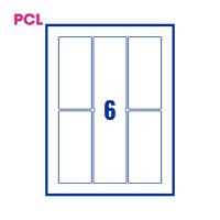 Pcl60130 White Perm Labels A4 6 Lab/Sht 1200/Bx 200Sh/Pk