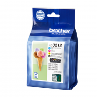 Brother Black Cyan Magenta Yellow Standard Capacity Ink Cartridge Multipack 15ml + 3 x 10ml (Pack 4) - LC3213VAL