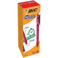 Bic Gel-ocity Quick Dry Gel Retractable Rollerball Pen 0.7mm Tip 0.3mm Line Red (Pack 12) - 949874