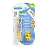 Rapesco Supaclip 40 Dispenser and 25 Assorted Emoji Clips Yellow 40 Sheet Capacity