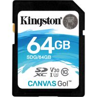 Kingston 64GB Canvas Go CL10 U3 V30 SDXC