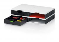 Styrodoc Duo Set 4 Compartments 2 Drawers White/Black