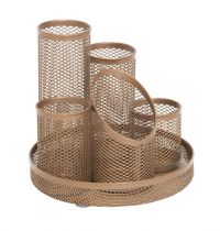 WIREMESH  5 TUBE PEN POT ROSEGOLD