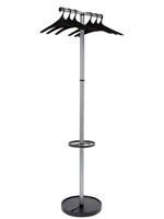Alba Wave Coat Stand Silver Grey and Black - Supplied with 6 Hangers - PMWAVE2