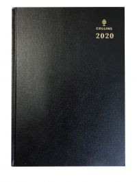 Collins A4 Desk Diary 2 Pages to Day 2020 Black