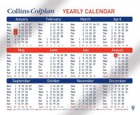 Collins Colplan A4 Yearly Calendar 2020