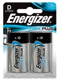 Energizer Max Plus D Alkaline Batteries (Pack 2) - E301323902