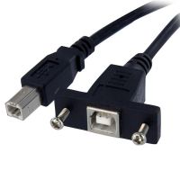 StarTech.com 3ft Panel Mount USB-B Female to USB-B Male Adapter Cable