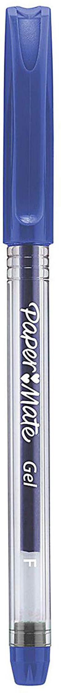 Paper Mate Gel Stick Ballpoint Pen 0.5mm Tip 0.3mm Pen Blue (Pack 12)