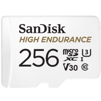 SanDisk High Endurance 256GB UHS-I Class 10 MicroSDHC Memory Card and Adapter
