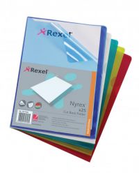 Rexel Nyrex Folder Cut Back A4 Assorted PK25 BOGOF