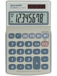 Sharp EL240SAB 8 Digit Handheld Calculator Grey SH-EL240SAB