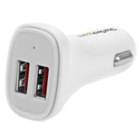 StarTech.com Dual Port USB Car Charger 24W White